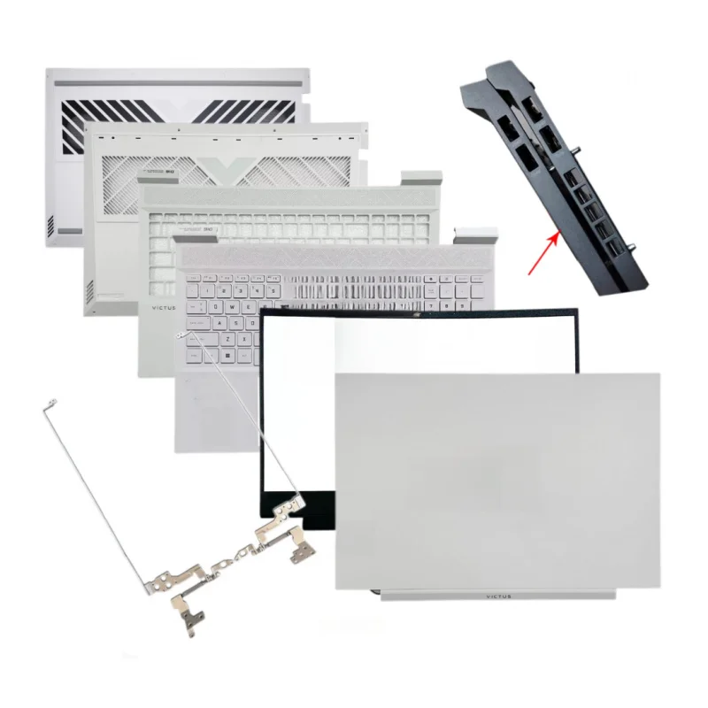 New for HP Victus 16-D 16-E TPN-Q264 TPN-Q263 White LCD Back Cover Bezel Palmrest Bottom Case Replacement