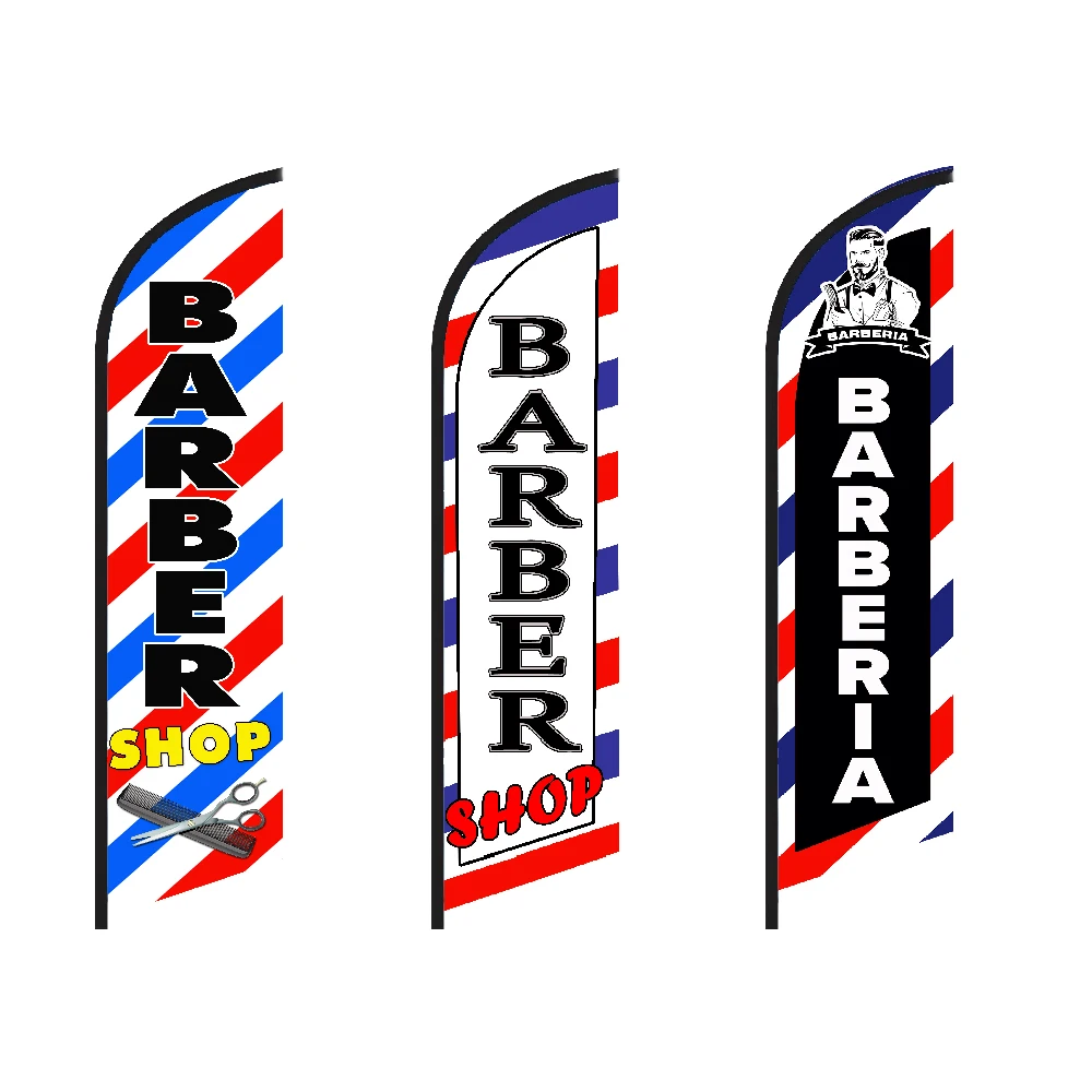

Custom Feather Flag Beach Barber Shop Flag Banner Barbería Feather Flag Hair Beauty for Advertising Outdoor Decoration,Flag only