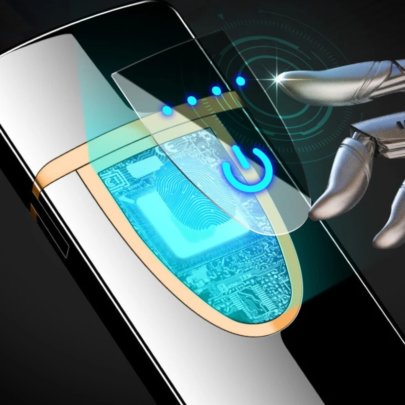 

Новая металлическая сенсорная зажигалка, компактная зажигалка с USB-зарядкой, портативные аксессуары для сигарет для мужчин