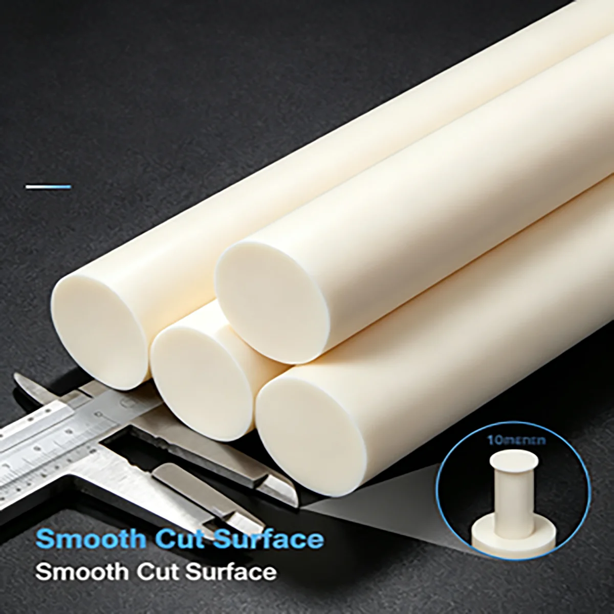 ABS Solid Plastic Round Bar, High Toughness Easy To Machine, Custom Cut Available for DIY Machining Mechanical Parts