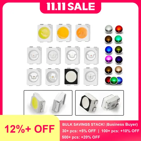 100pcs 3528 SMD LED Chips Micro 3V CHANZON