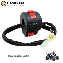 ONLEEYPP Motorcycle Handlebar Flashing Switch Moto Headlight Fog Lamp ON OFF Button Turn Signal Start Controller Pit Dirt Bike