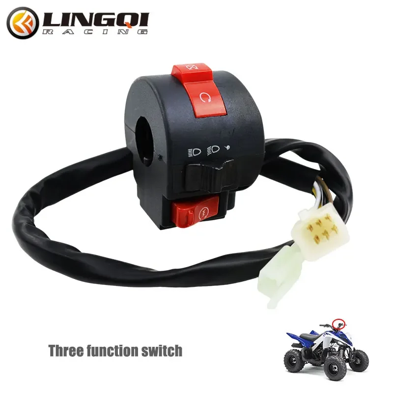 ONLEEYPP Motorcycle Handlebar Flashing Switch Moto Headlight Fog Lamp ON OFF Button Turn Signal Start Controller Pit Dirt Bike