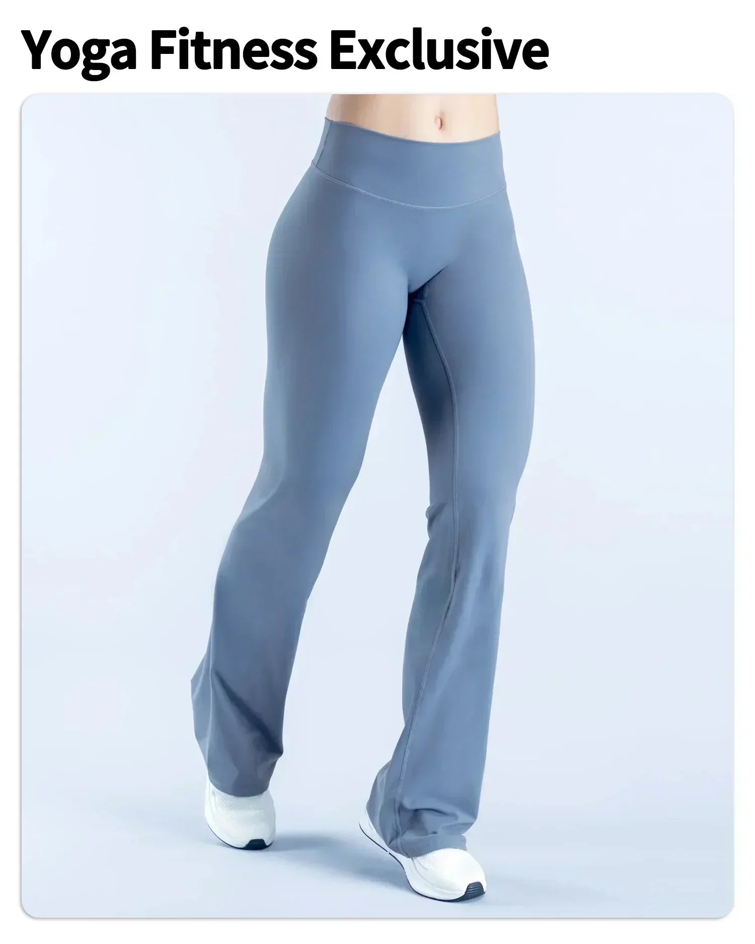 LOGO Hochwertige Damen High-Rise Schlaghose für Yoga, Po-Formende, Hautfreundlich, Weich, Dehnbar, für Fitness, Laufen, Alltag und Langes Training – Detail 4