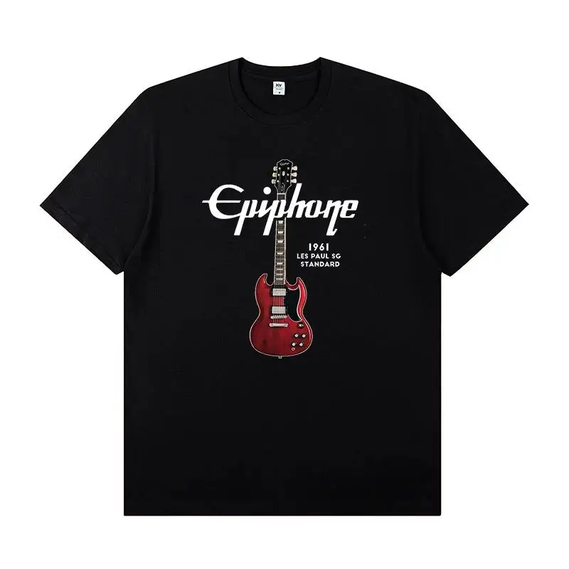 2026 Men T-shirt Rock Band Music Festival Practice Performance Clothing Epiphone Guitar Peripheral Short Sleeve