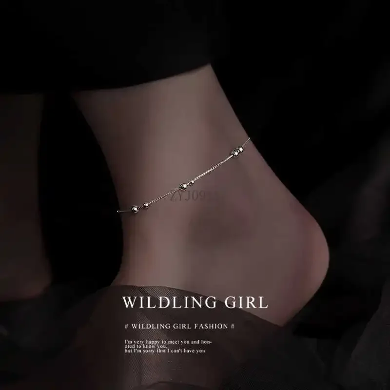 2024, новый модный браслет с колокольчиком из бисера, женский высококачественный нишевый дизайн, простая цепочка для ног, браслет