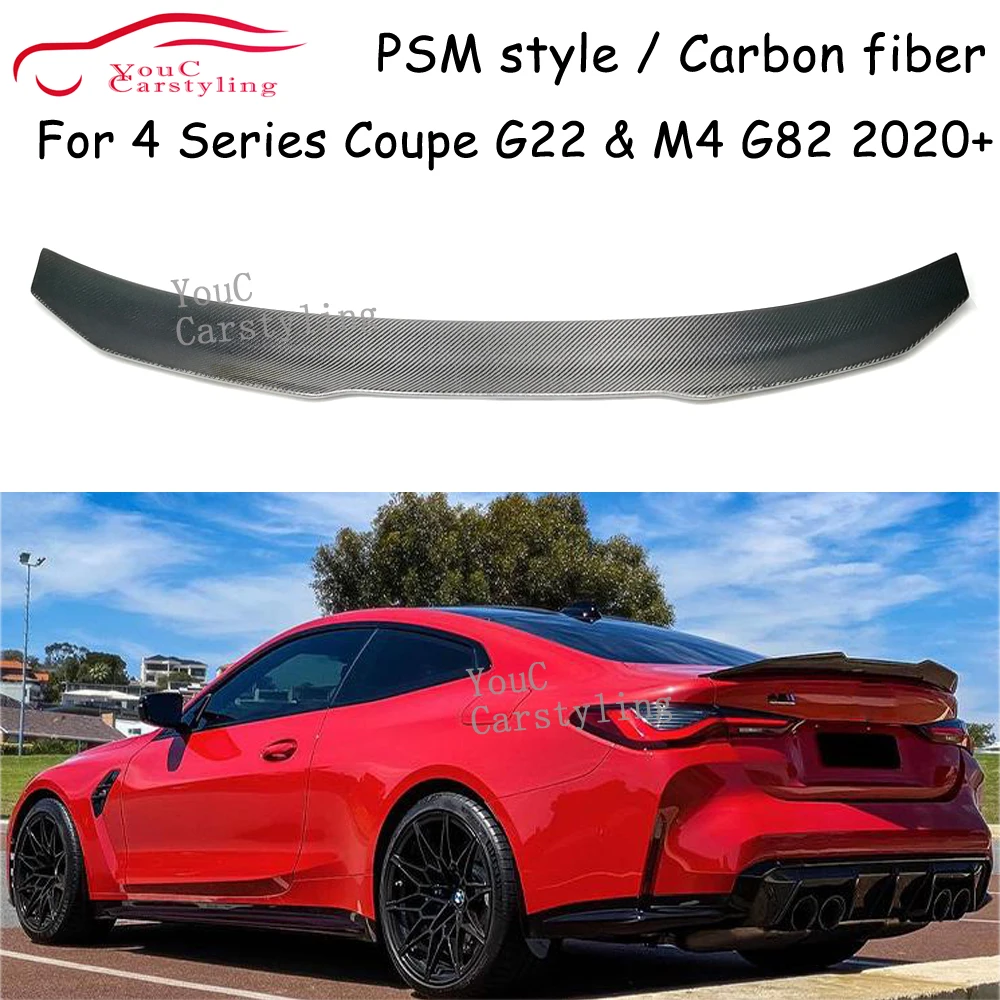 

G22 PSM Style Carbon Fiber Spoiler Wing For BMW 4 Series G22 M4 G82 420i 430i M440i M440d 2020+ Trunk Wing Spoiler Car Styling