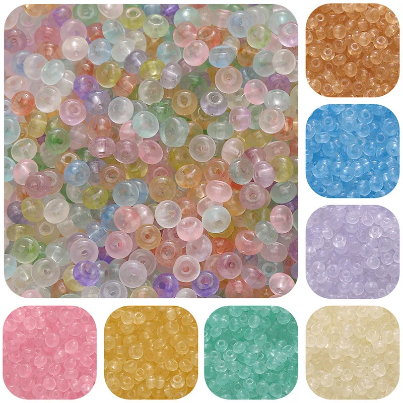 

600pcs Colorful Imitation Jade Glass Seed Beads 2x4mm Flat Round Abacus Shape Loose Beads for Jewelry Making Diy Bracelet Charms