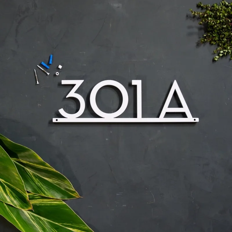 

Mod Mettle Address Sign: Custom Personalized House Numbers with Modern Floating Mount Design for Home Exterior