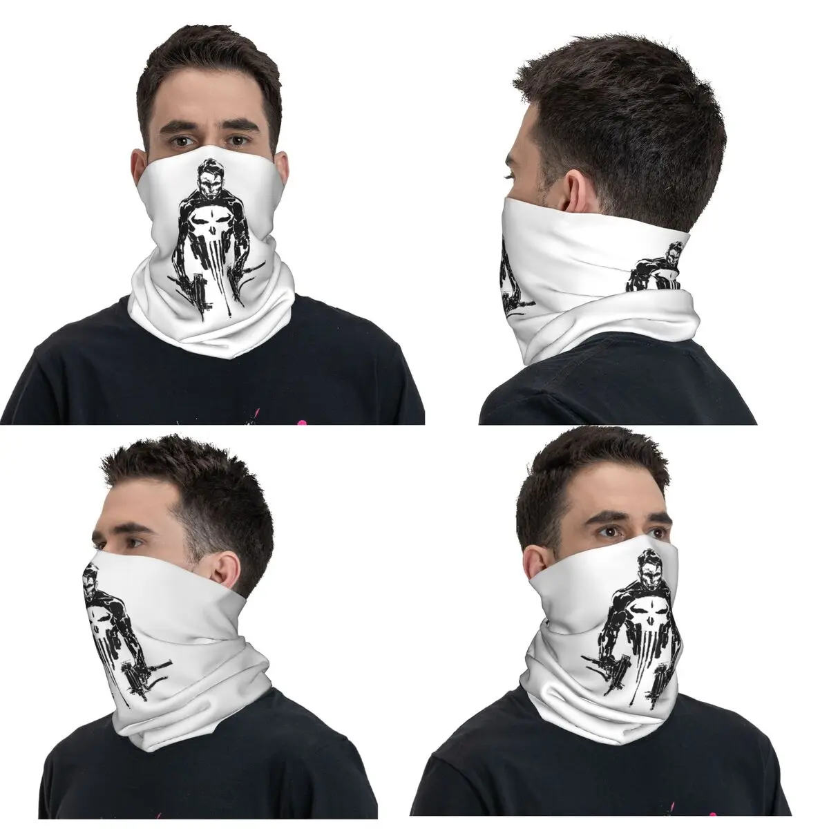 

Punisher Mr Castel Bandana Neck Gaiter Printed Magic Scarf Warm Headwear Unisex Adult Winter