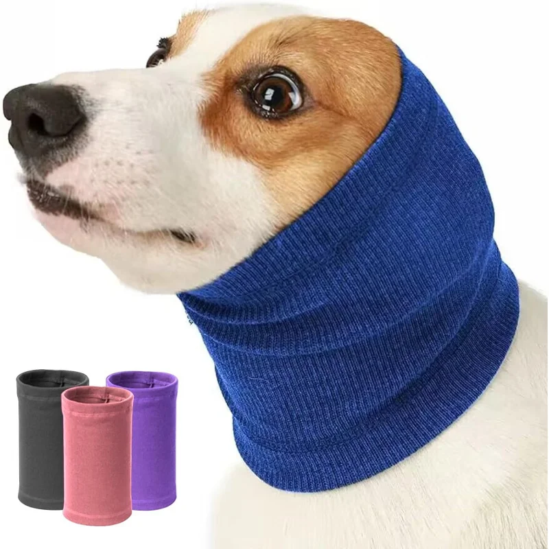 

Dog Calming Hoodie Ears Wrap, Quiet Dogs Headgear Head Cover Sleeves Snood Ear Muffs,Pet Anxiety Relief Neck And Ear Warmer