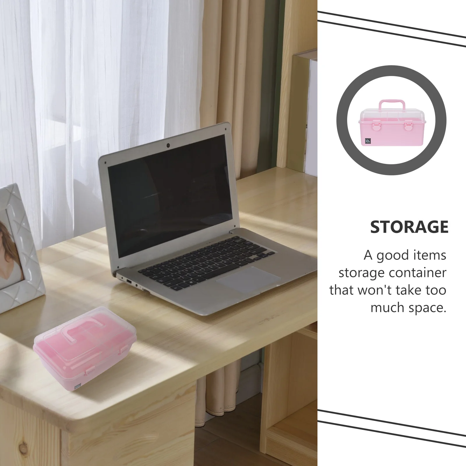 

1Pcs Hair Accessory Box Two-Layer Household Storage Container Portable Medicine Cosmetics Jewelry Organizer for Home Outdoor Use