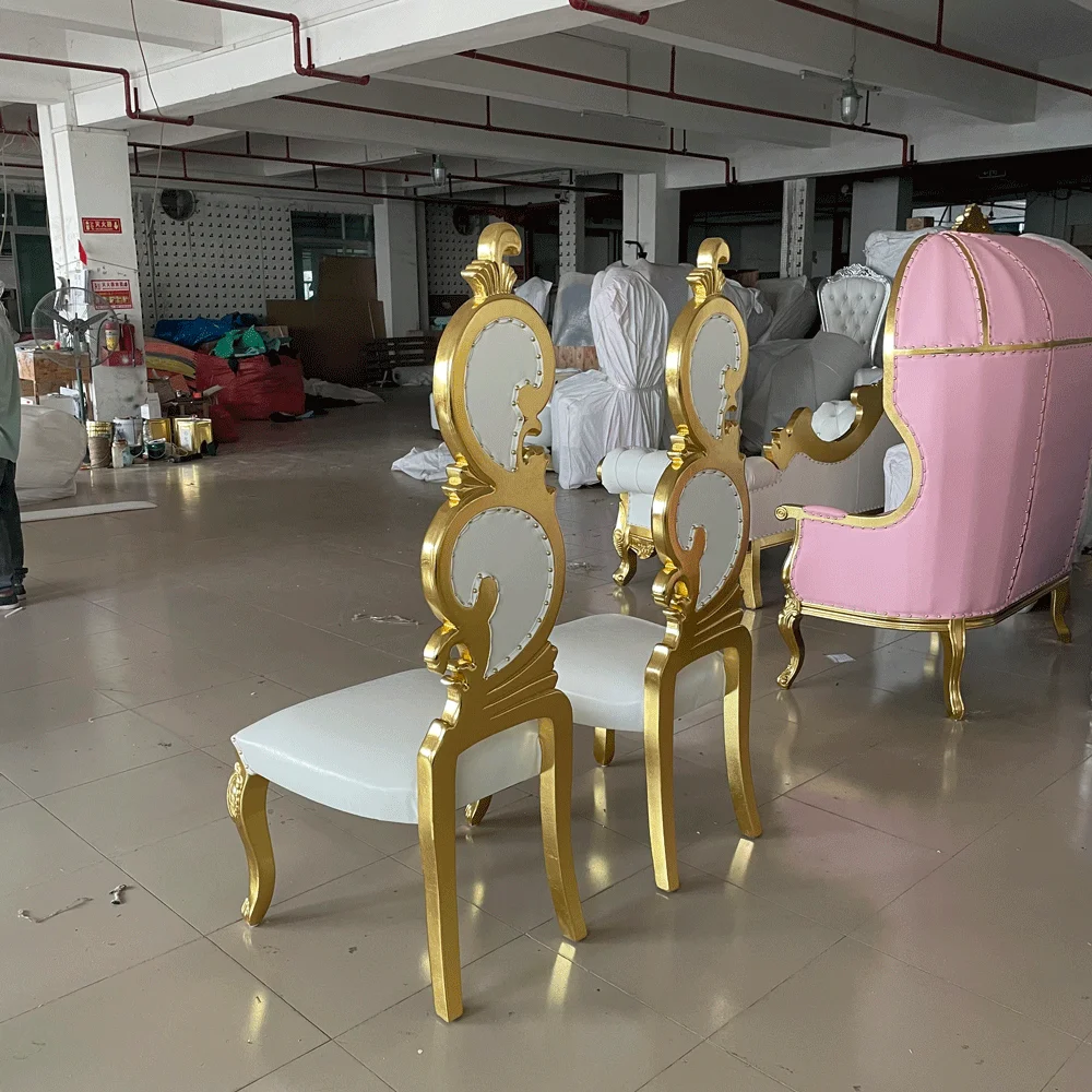 Good Selling Gold High Back King Queen Throne Chairs Luxury Wedding Royal For Bride And Groom