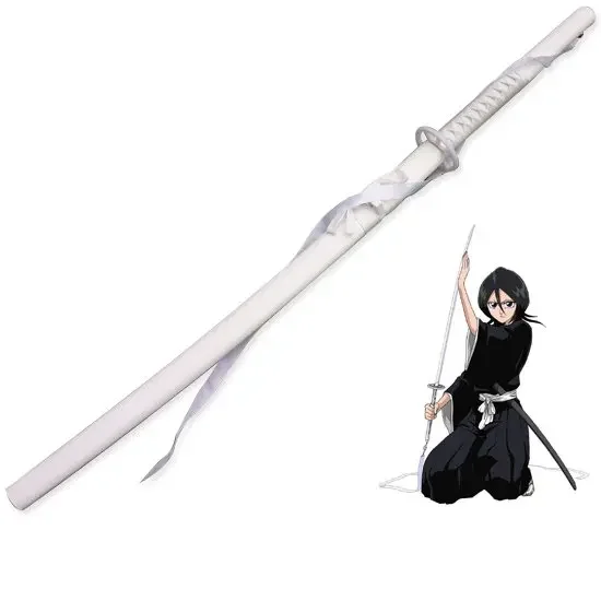 

[Забавный] 100 см косплей аниме Bleach Rukia Kuchiki Sode No Shirayuki белый деревянный меч модель костюм вечерние аниме шоу подарок