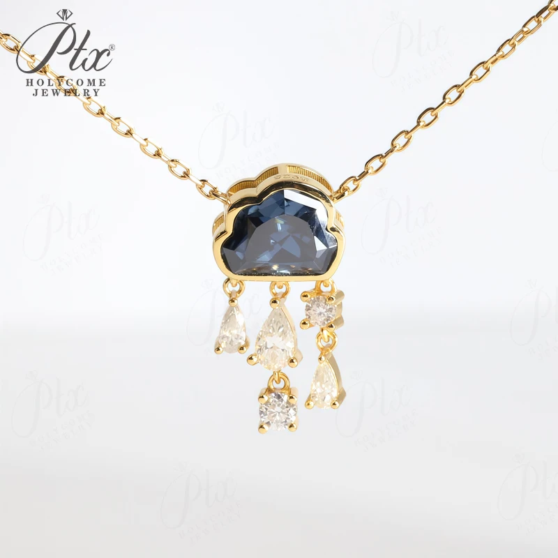 

Customized Cloud Shaped Necklace S925 10K 14K 18K Match Newly Blue and D Color VVS1 Moissanite Luxury Design Gift Sophistication