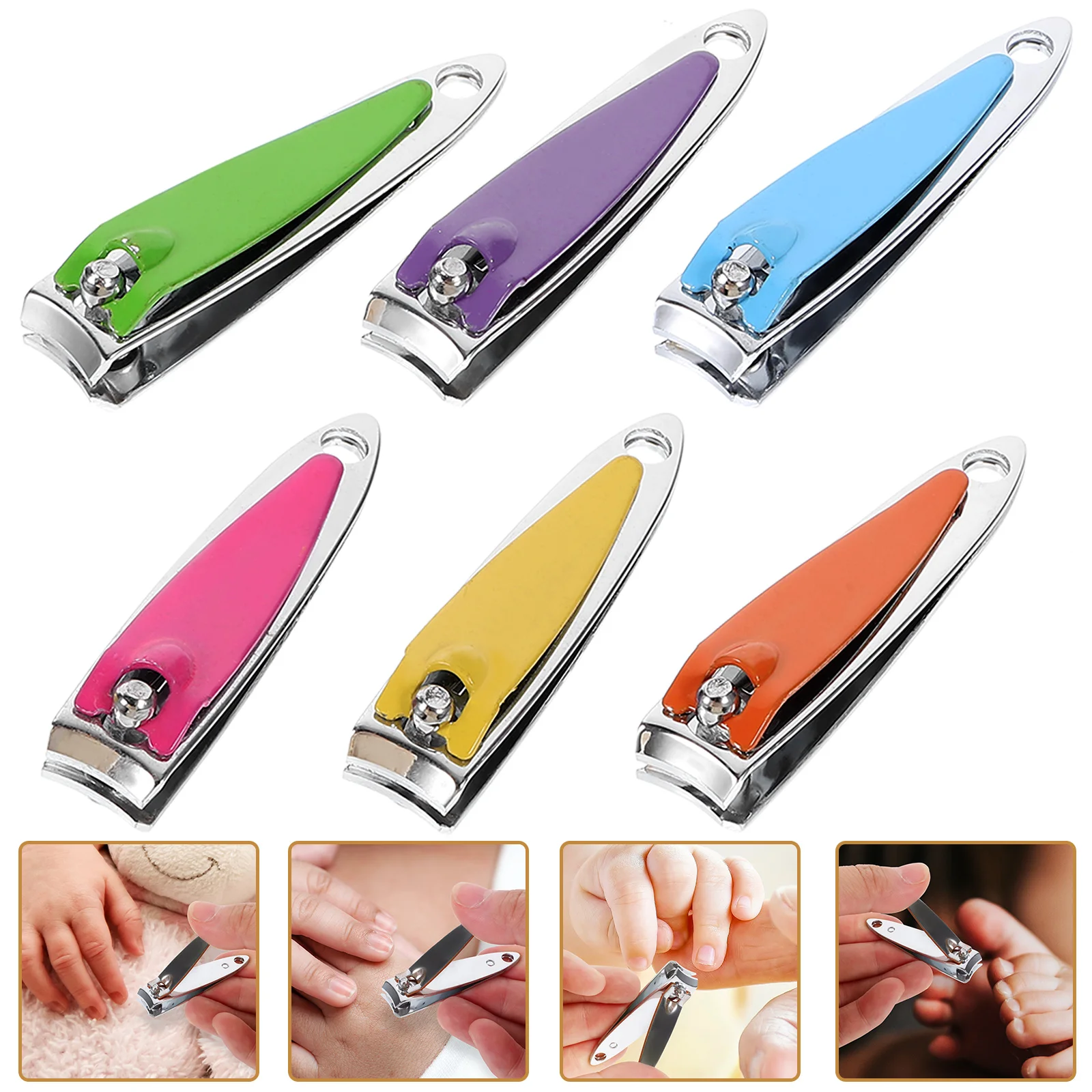 

6 Pcs Epoxy Nail Scissors Mini Fingernail Clipper Portable Clippers Trimmers Manicure Tools Surface Women's