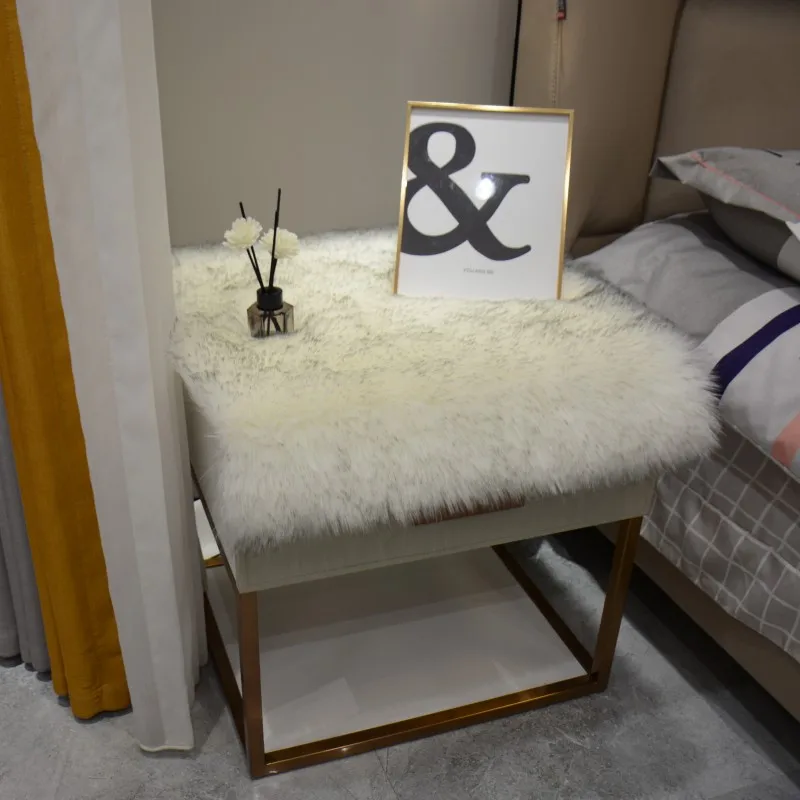 Soft Fluffy Faux Fur Carpets For Display Dressing Table Mat Home Decor Shaggy Fur Rugs Photography Background Cloth Fluffy Rug