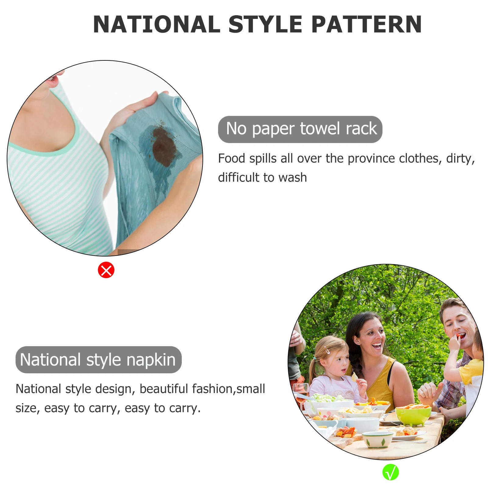 

10pcs Napkin Clips Adult Ethnic Style Small Portable Environmentally Friendly For Home Restaurant Use Bib Holder Chain