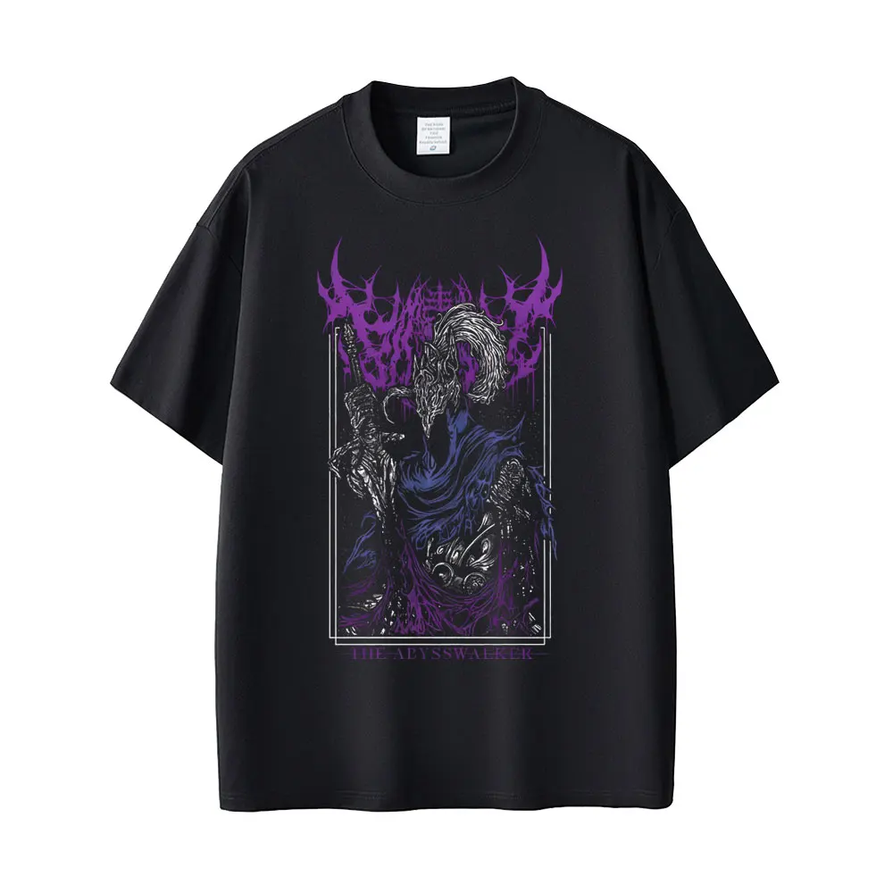 Game Dark Souls Artorias The Abysswalker Graphic T-shirt Men Women Vintage Gothic Rock T-shirts Men's Punk Oversized T Shirts
