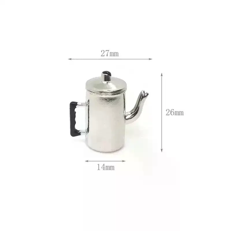 1:12 Leuke Poppenhuisminiaturen Ketel Met Deksel Modellen Keuken Accessoires Voor Poppenhuis Decor Kids Fantasiespel Speelgoed DIY Geschenken