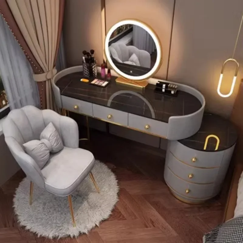Simple Vanity Table Women Luxury Nail European Big Stool Study Dressing Table Organizer Mesa De Maquillaje Home Furniture