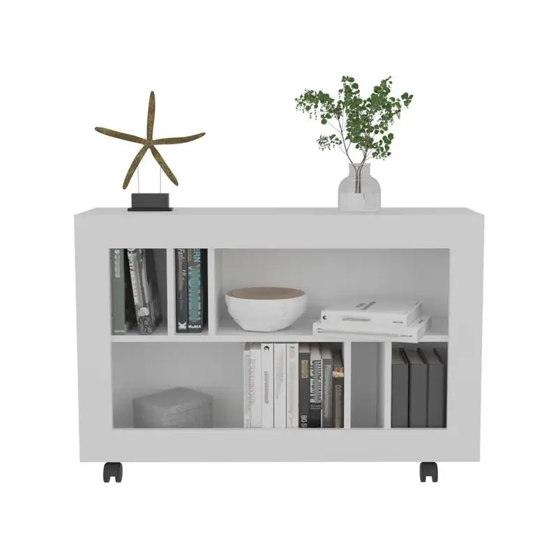 عربة وحدة تحكم ذات 5 أرفف مع 4 عجلات لسهولة التنقل والتنظيم #4