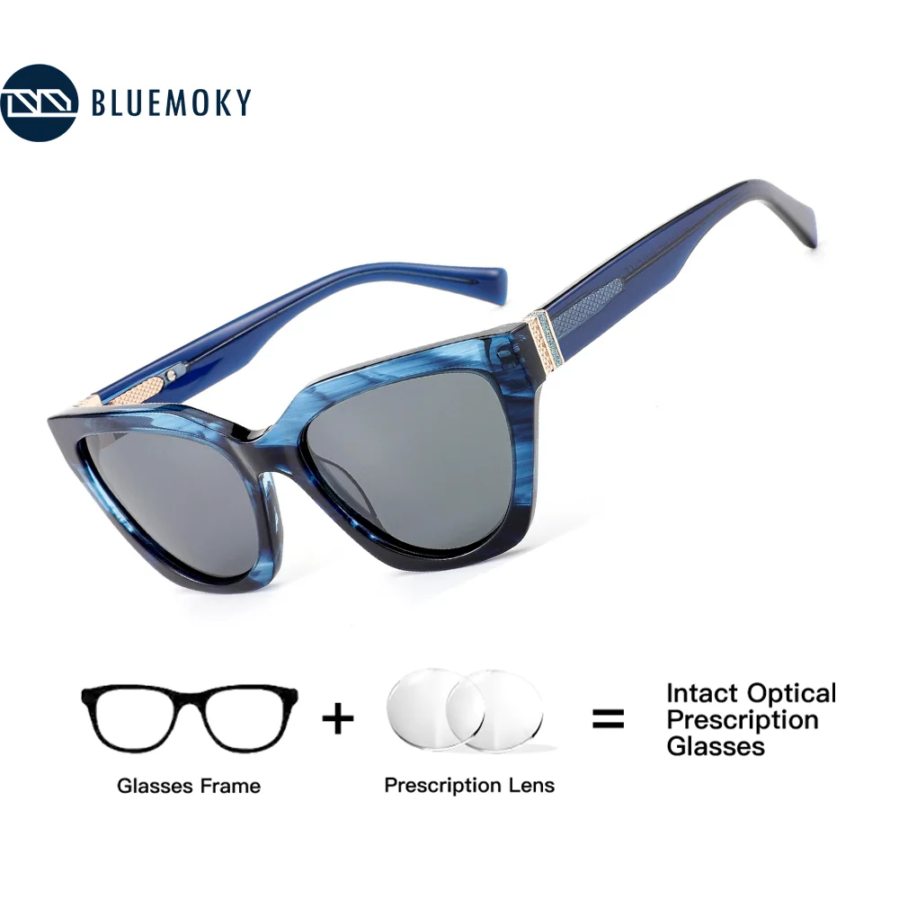 

BLUEMOKY Butterfly Uv400 Polarized Progressive Prescription Sunglasses Women Fashion Acetate Corrective Sun Glasses