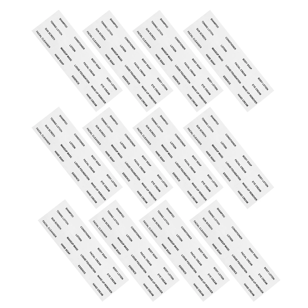 

Bottle Labels Black Font Strong Adhesive Stickers For Bathroom Travel Toiletries Organization Dispenser Label