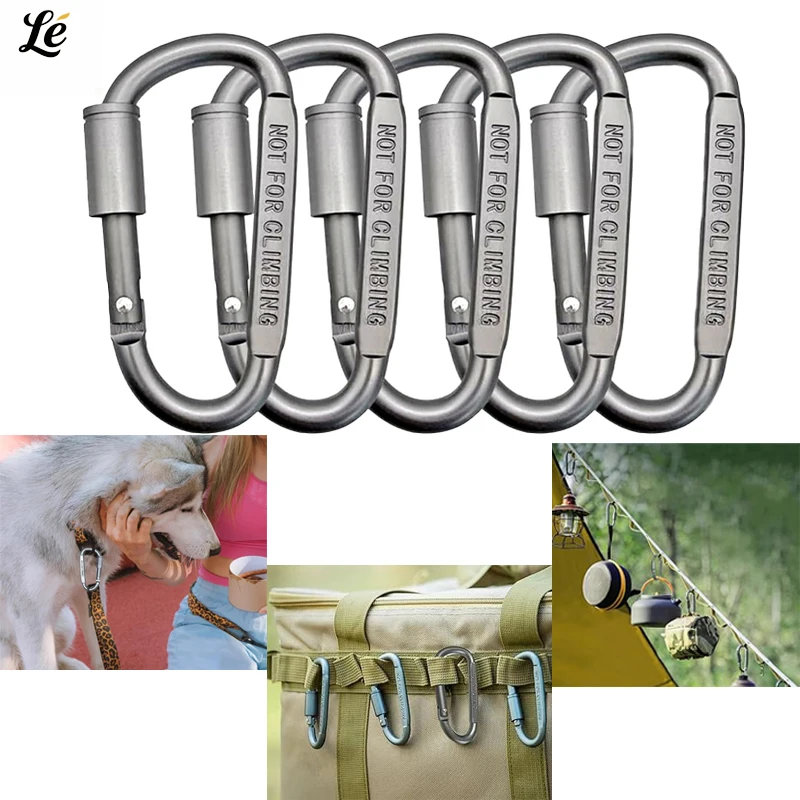 

10PCS D-Ring Locking Carabiner Screw Gate Twist Lock Buckle Backpacks Belts Dog Leashes Outdoor Gear Keychain Travel Essentials