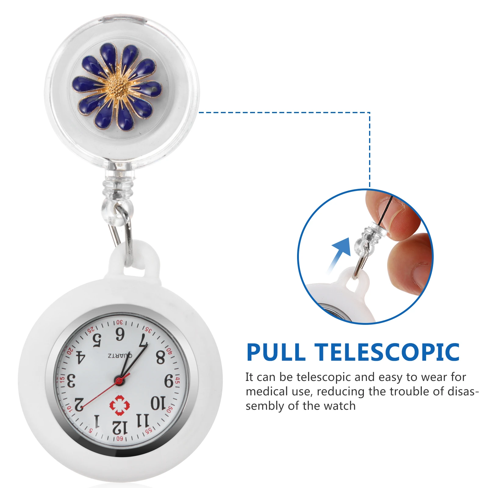 

Nurse Pocket Watch Clip-On Women Nursing Watch Clear Dial Water Resistant For Doctors Nurses Paramedics Gift Birthday Christmas