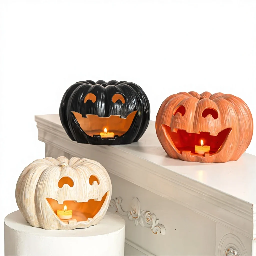 Resin Pumpkin Lantern Halloween Decorations Shopping Mall Meichen Window Ornaments Indoor/Outdoor New Arrivals