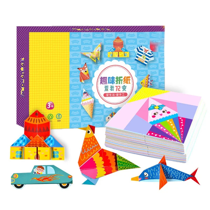 152 Pcs DIY Educational Origami Paper Cutting Book Crafts Children Handmade Toys Kindergarten Fun Puzzle Baby Kids Gifts