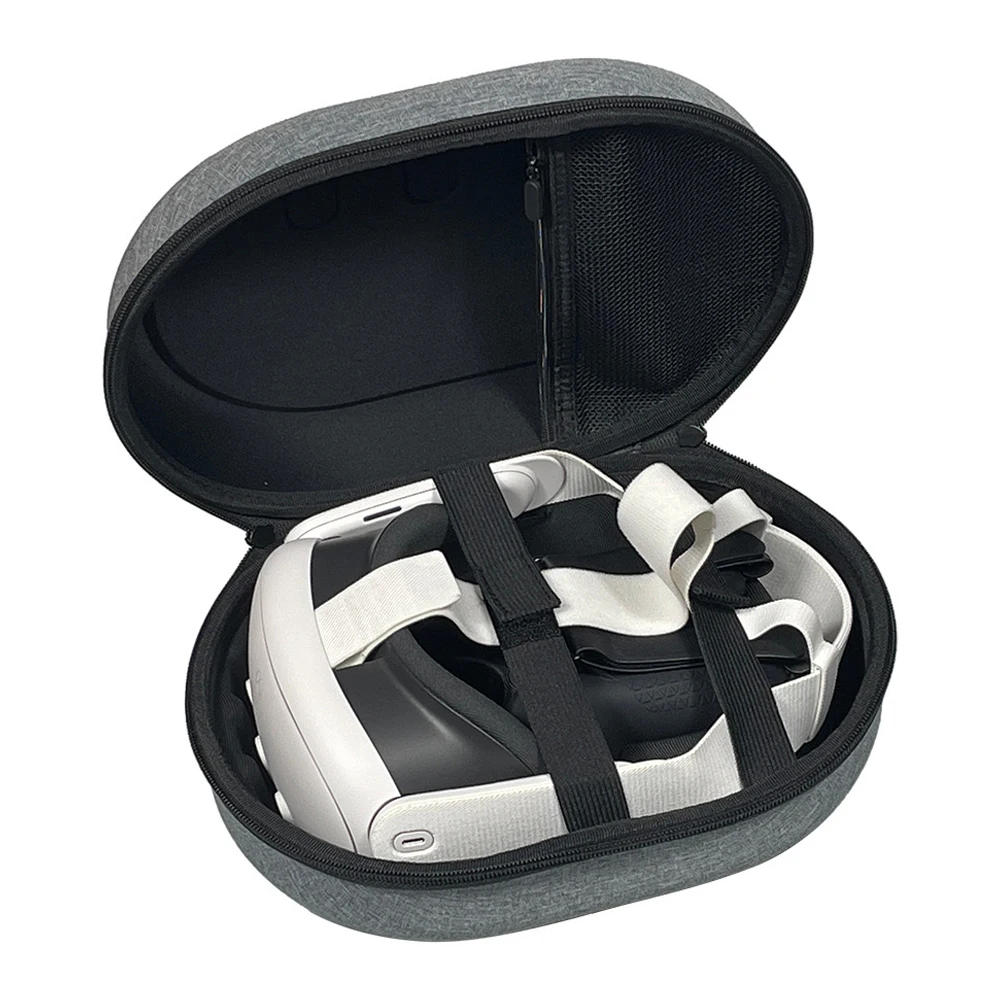 

Сумка-чехол для переноски, противоударный защитный чехол, сумка-органайзер с защитой от царапин, сумка-органайзер с сетчатым отделением для гарнитуры Meta Quest 3