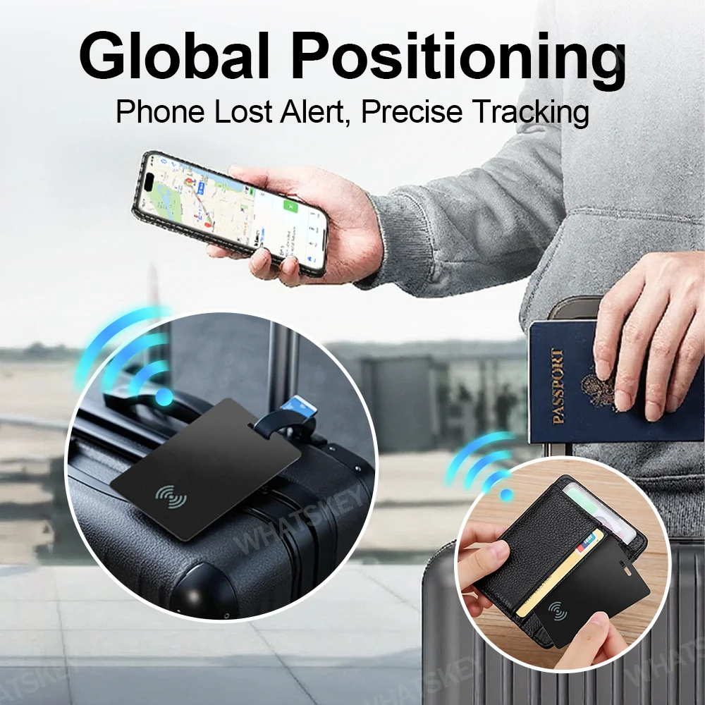 Draadloos opladen Ultradunne slimme anti-verloren traceable auto's Tracker-kaartapparaat GPS-locator voor Google Android Vind mijn apparaat