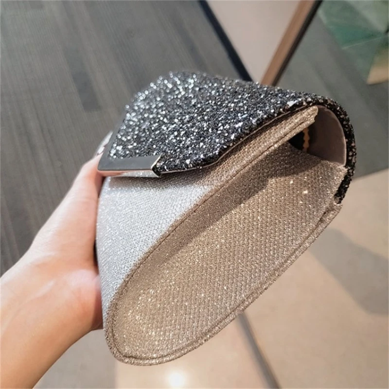 Sac à main de soirée à paillettes pour femmes, pochette assortie avec tout, sac à épaule élégant avec chaîne pour Cocktail