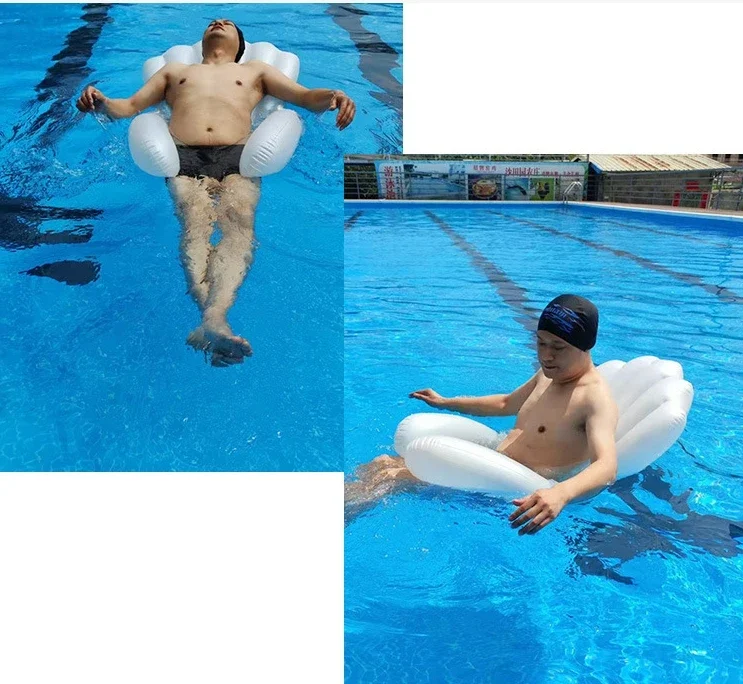 New PVC Inflatable Mesh Floating Chairs Water  78*90*70CM Air Float Seat Bed Shell Row Float Folding Floating Lounger