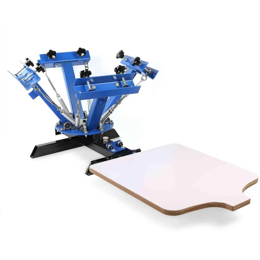 

Screen Printing Machine Press 4 Color 1 Station Silk Screen Printing Machine Adjustable Double Spring Devices