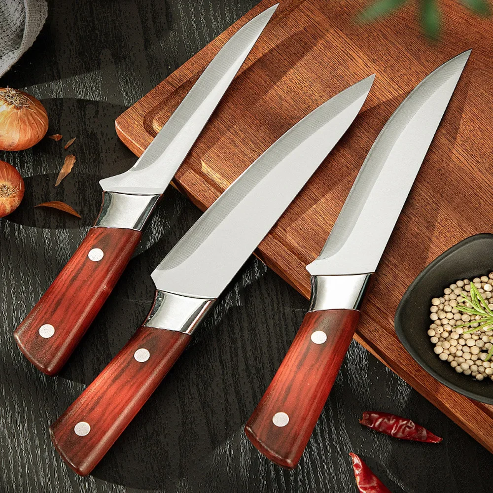 Kitchen Knife Butcher Boning Knife Cleaver Meat Beef Fish Slicing Knife Plastic Handle Chef Knives Stainless Steel