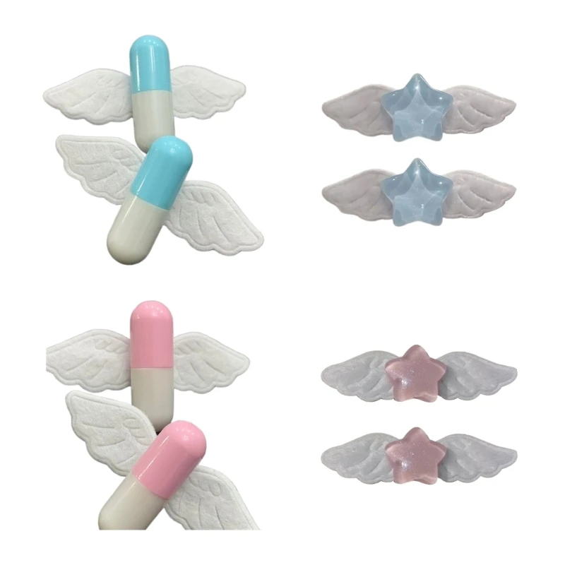 2pcs Small Hair Clip Sweet Lovely Star Wings Hair Barrettes Hairpins Dropship