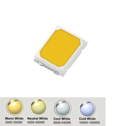 Diodes LED blanches 100 SMD 200, 2835 pièces, perles lumineuses à puce, 2835 W 24-28lm