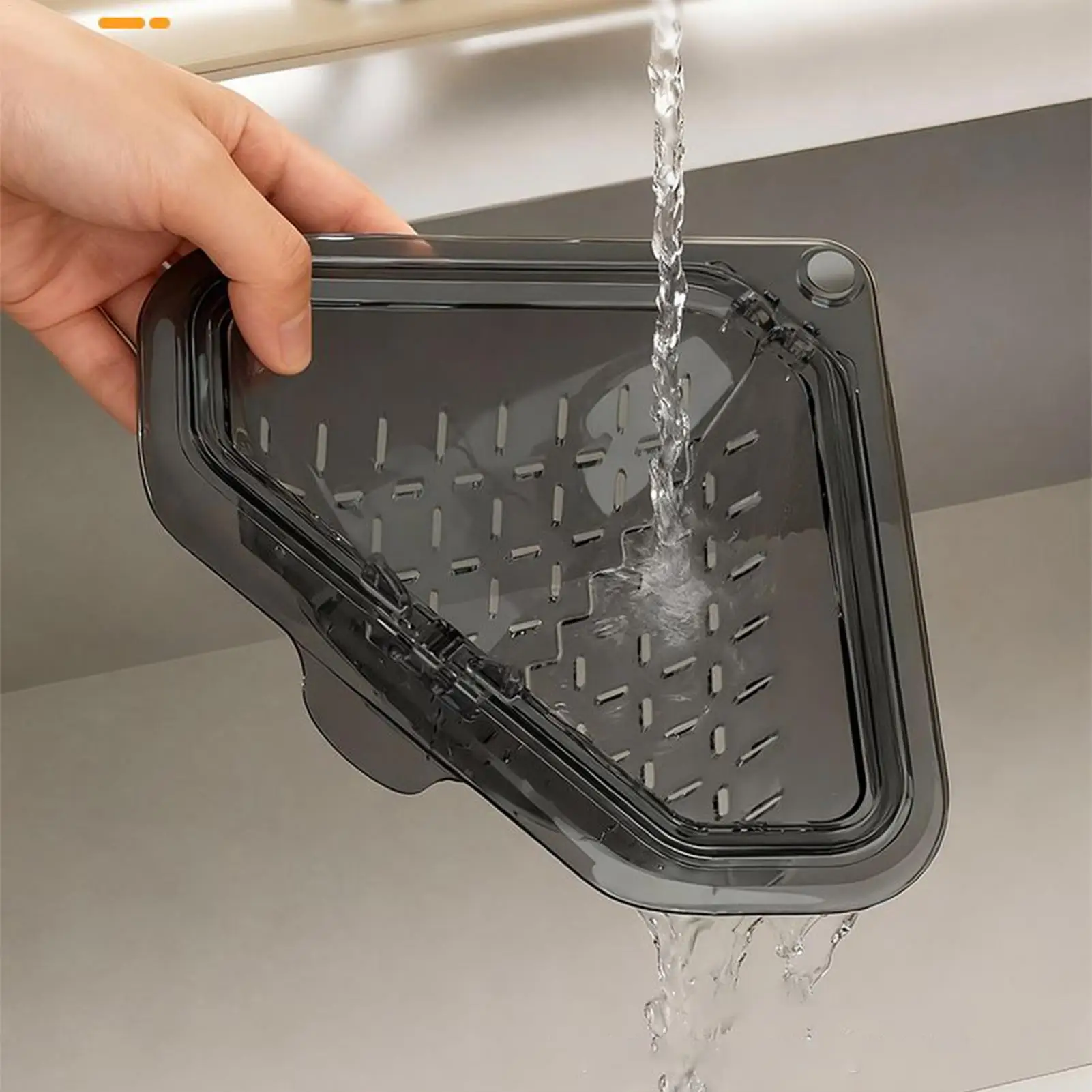 Kitchen Sink Drain Strainer Corner Basket Magnetic Suction Drainage Triangle Drying Sink Food Catcher Basket for Scrap Fruits