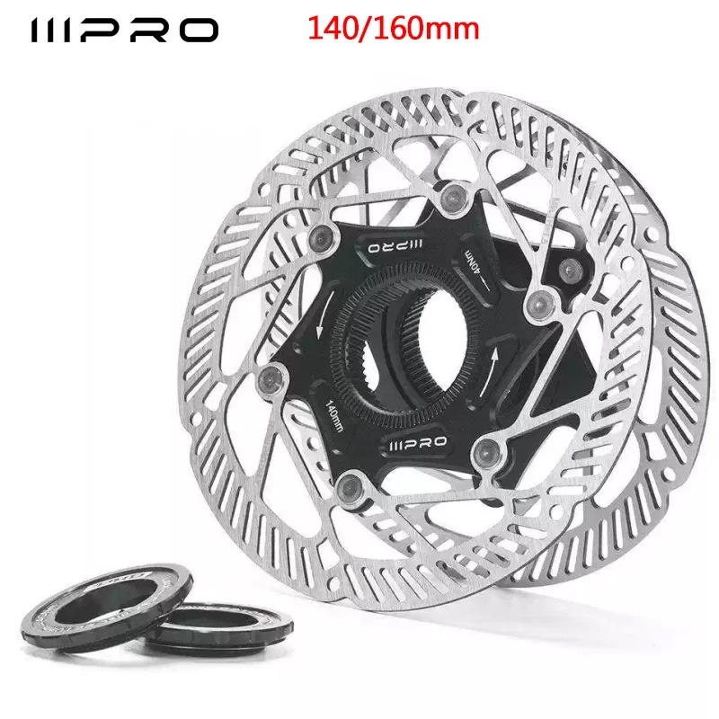 IIIPRO Ultra-Light 140/160mm  Bicycle Brake Rotor Hollow High-Strength Steel MTB/Road Bike 6 Bolts/Center Lock Disc Brake Rotors