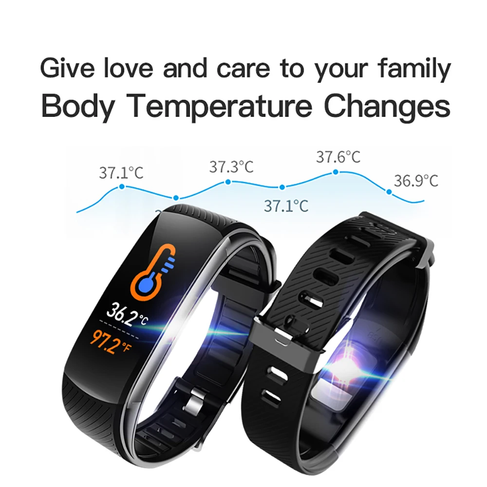 C 6T Slimme Armband Hartslag Bloeddruk Monitor Stap Slaap Monitor Fitness Sporthorloge Voor Mi Band Mannen Vrouwen Smarthwhatch