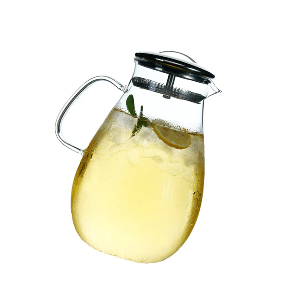 

1.9L High Borosilicate Heat Resistant Glass Teapot Manual Made Graceful Design for Hot Cold Beverages High Borosilicate Teapot