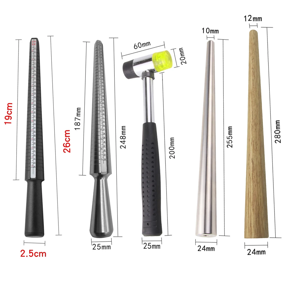 Professional Jewelry Tools Ring Mandrel Stick, Finger Gauge, Sizer Measuring, DIY Size Tool Sets, EU, US Size, 1Pc