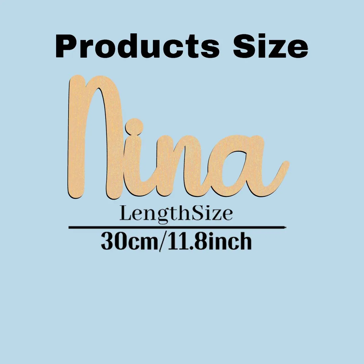 1 PC Durable Nina example Customized Letter Laser-Cut Sign Wooden Decor Wooden Sign Handcrafted with Elegant Cursive Lettering