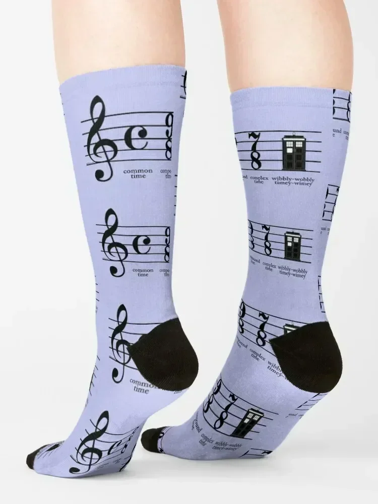 Wibbly-wobSONtimey-wimey Chaussettes pour hommes et femmes, nouveautés, idées cadeaux Saint Valentin, chaussettes colorées du Nouvel An