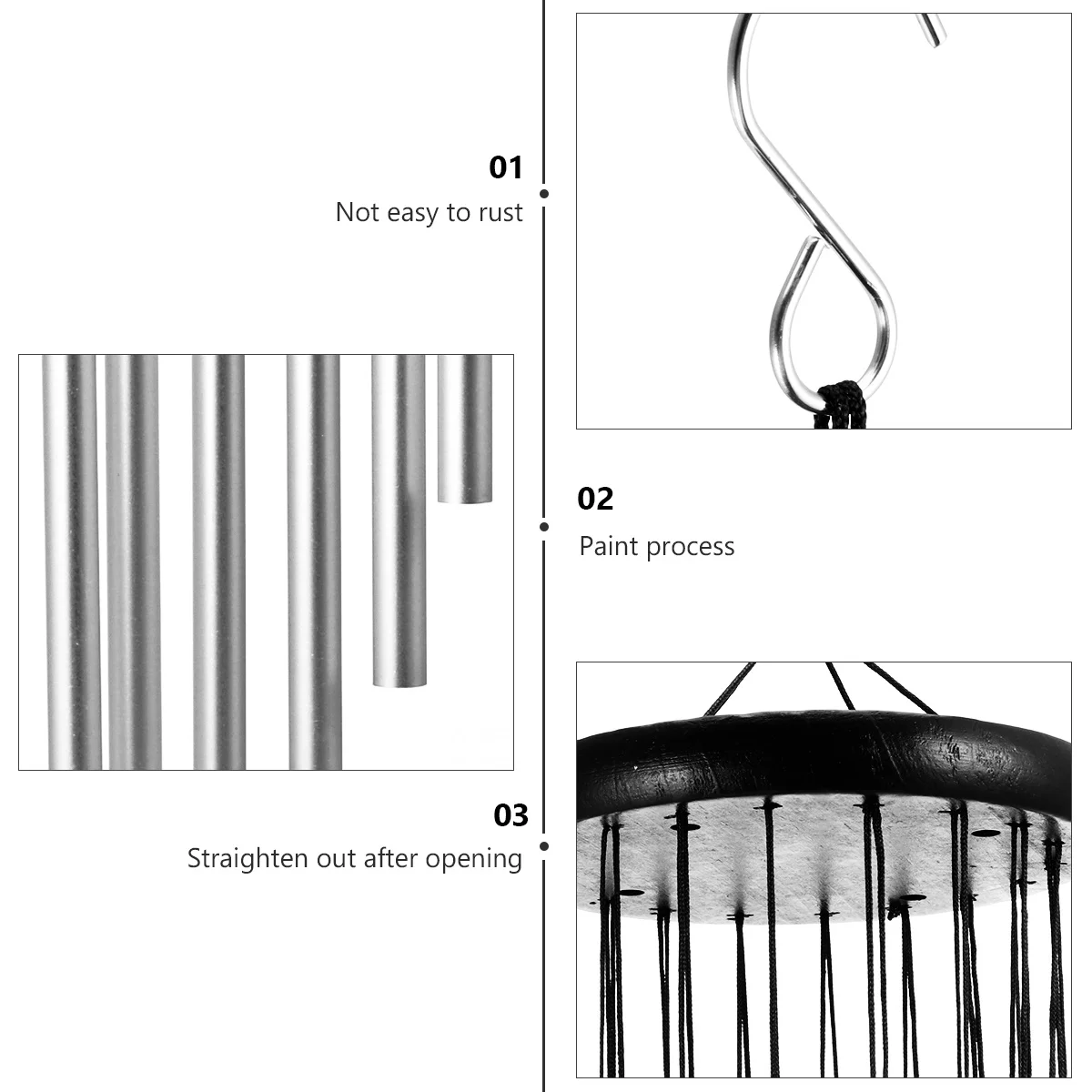 

1pc Aluminum Tube Wind Chimes 18-Tube Rotating Metal Pendant For Garden Balcony Indoor Outdoor Decorative Hanging Decoration