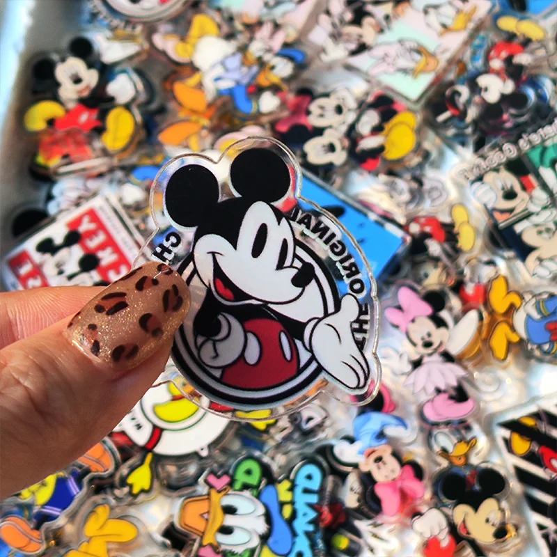 100/300/500g Mickey Mouse 4CM DIY Accessorie Acrylic Sheet  Refrigerator Minnie Mouse Lovely Magnet Pendant Material Brooch Gift