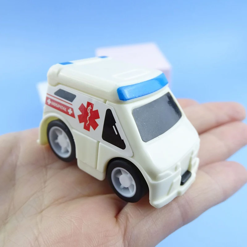 5 Pz/borsa Del Fumetto Auto Della Polizia Ambulanza Mini Carino Tirare Indietro Auto Scuola Materna Per Bambini Puzzle Giocattoli Ragazzi Divertimento Vacanza Regalo Di Compleanno